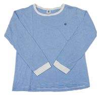 Modro-biele prúžkované tričko Petit Bateau