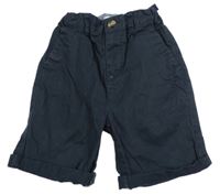 Tmavomodré chino plátěné kraťasy PRIMARK