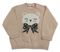 Pudrový sveter s mačičkou H&M