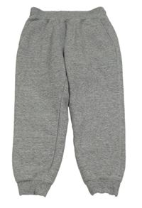 Šedé melírované zateplené tepláky Uniglo