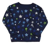 Tmavomodrá mikina s hviezdičkami a raketami St. Bernard