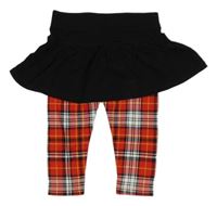 Červeno-bielo-žlto-čierne kockované legíny so sukní Garanimals