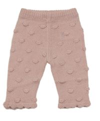 Světlerůžové 3D puntíkaté pletené kalhoty Rock-a-Bye Baby