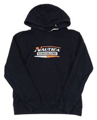 Tmavomodrá mikina s logom a kapucňou NAUTICA