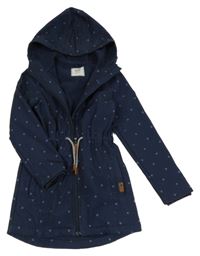 Tmavomodrá bodkovaná á softshellová parka s kapucňou YIGGA