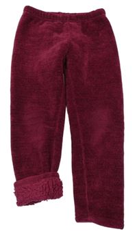 Vínové melírované žinylkové zateplené nohavice Topolino