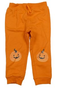 Oranžové teplákové tepláky s dýněmi PRIMARK