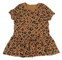 Hnědo-černo-pudrová vzorovaná tunika George