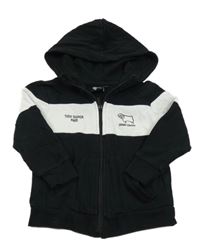 Čierno-biela prepínaci futbalová mikina s logom a kapucňou DERBY COUNTRY