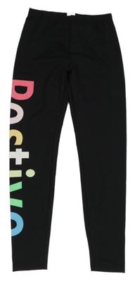 Čierne športové legíny s farebným nápisom SHEIN