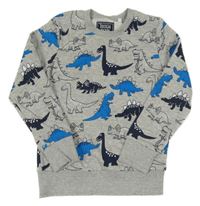 Sivá melírovaná mikina s dinosaurami C&A