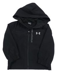 Černá šusťáková funkční bunda s logem a kapucí UNDER ARMOUR