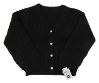 Nové - čierny huňatý vlnený prepínaci sveter St. Bernard