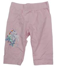 Svetloružové capri legíny s jednorožcom Ku GO