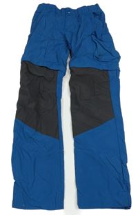 Petrolejovo-černé šusťákové outdoorové kalhoty s kapsou a odepínacími nohavicemi 