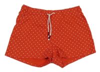 Červeno-bílé puntíkaté teplákové kraťasy H&M