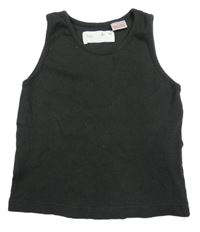 Tmavosivý rebrovaný top ZARA