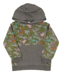 Army-šedá mikina s Peppa Pig a kapsou a kapucí George