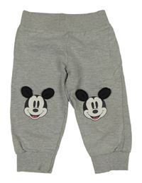 Šedé melírované tepláky s Mickey Disney