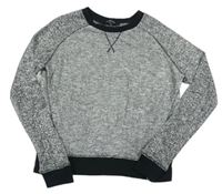 Čierno-biely melírovaný crop sveter New Look