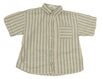 Béžovo-tmavomodrá pruhovaná košile H&M