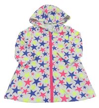 Biele teplákové prepínaci šaty s hviezdami a kapucňou Mothercare