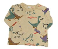 Béžové triko s dinosaury H&M