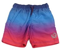 Modro-malinové ombré plážové kraťasy Primark