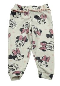 Smotanové plyšové tepláky s Minnie a srdiečkami Primark