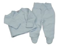 2set - Světlemodrá prošívaná zavinovací mikina + teplákové polodupky zn. Absorba