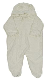 Smotanová minky podšitá kombinéza s kapucňou zn. George