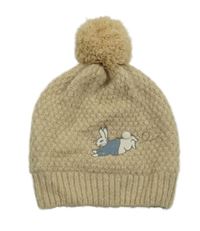 Béžová pletená čapica s Peter Rabbit a brmbolcom M&S