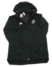 Čierna futbalová šušťáková bunda s kapucí - Sheffield United Adidas