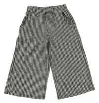 Čierno-biele kockované culottes nohavice F&F