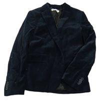 Tmavomodré manšestrové slavnostní sako H&M