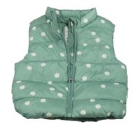 Zelená kvetovaná šušťáková zateplená vesta M&S