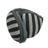 Šedo-tmavošedé pruhované klapky na uši
