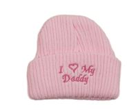 Ružová rebrovaná čapica s nápisom