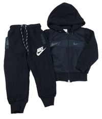 2set - Tmavomodrá propínací mikina s kapucí + tepláky Nike