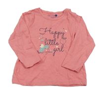 Ružové tričko s jablky a nápisom