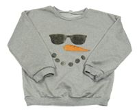 Sivá melírovaná mikina so sněhulákem