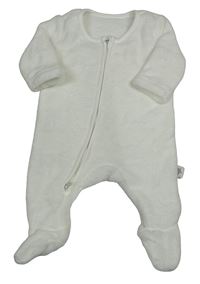 Bílý chlupatý overal s mraky George