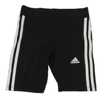 Černé elastické kraťasy s logem Adidas