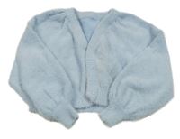 Svetlomodré chlpaté svetrové bolerko Shein