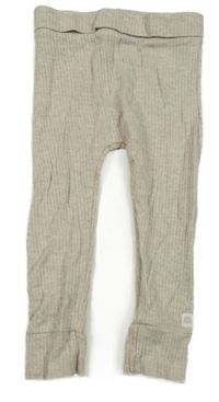 Béžové melírované rebrované ľahké tepláky George