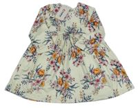 Nové - Svetložlté kvetované šaty PatPat