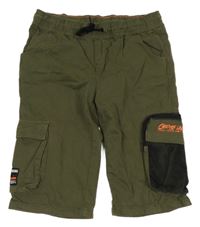 Khaki riflové kraťasy s kapsami Chapter Young