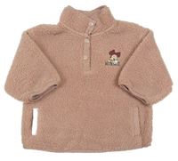 Starorůžová huňatá oversize zateplená mikina s Minnie Next