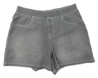 Šedé elastické kraťasy riflového vzhledu H&M