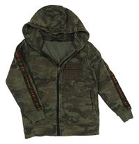 Khaki army prepínaci mikina s kapucňou George